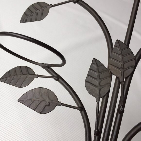 Sconce Candle Holder Wall Hanging Plant Vines Leaves Art Bronze Tone Metal Decor - Picture 8 of 11
